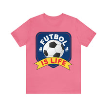Load image into Gallery viewer, Futbol Is Life Unisex Jersey Crew Neck T-shirt