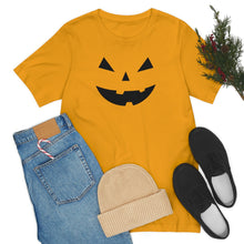 Load image into Gallery viewer, Halloween Pumpkin Face Unisex Jersey Short Sleeve Tee