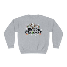 Load image into Gallery viewer, Merry Christmas Antlers Candy Canes Snowflake Unisex NuBlend® Crewneck Sweatshirt