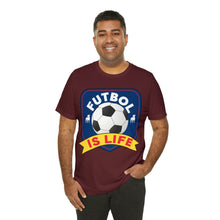 Load image into Gallery viewer, Futbol Is Life Unisex Jersey Crew Neck T-shirt