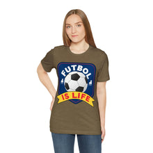 Load image into Gallery viewer, Futbol Is Life Unisex Jersey Crew Neck T-shirt