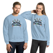 Load image into Gallery viewer, Merry Christmas Antler Candy Cane Snowflake Unisex Sweatshirt