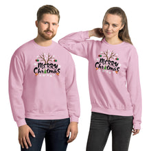 Load image into Gallery viewer, Merry Christmas Antler Candy Cane Snowflake Unisex Sweatshirt