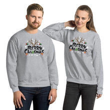 Load image into Gallery viewer, Merry Christmas Antler Candy Cane Snowflake Unisex Sweatshirt