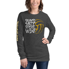 Load image into Gallery viewer, Bump Set Spike Win Volleyball Soft Unisex Long Sleeve Tee