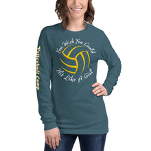 Load image into Gallery viewer, You Wish You Could Hit Like A Girl Soft Unisex Long Sleeve Tee