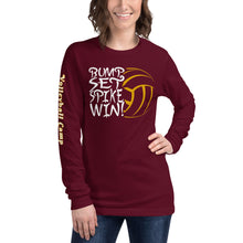 Load image into Gallery viewer, Bump Set Spike Win Volleyball Soft Unisex Long Sleeve Tee