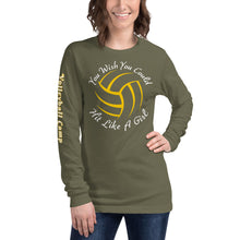 Load image into Gallery viewer, You Wish You Could Hit Like A Girl Soft Unisex Long Sleeve Tee