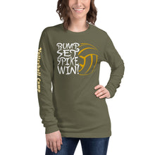 Load image into Gallery viewer, Bump Set Spike Win Volleyball Soft Unisex Long Sleeve Tee