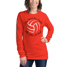 Load image into Gallery viewer, You Wish You Could Hit Like A Girl Soft Unisex Long Sleeve Tee