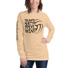 Load image into Gallery viewer, Bump Set Spike Win Volleyball Soft Unisex Long Sleeve Tee