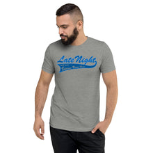 Load image into Gallery viewer, Late Night Top 10 Myths About Getting Healthy Cool Dry Tri Blend Short sleeve t-shirt *** WHEN ORDERING THIS PRODUCT YOU MUST INCLUDE YOUR EMAIL ADDRESS. ***