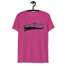 Load image into Gallery viewer, Late Night Top 10 Myths About Getting Healthy Cool Dry Tri Blend Short sleeve t-shirt *** WHEN ORDERING THIS PRODUCT YOU MUST INCLUDE YOUR EMAIL ADDRESS. ***