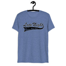 Load image into Gallery viewer, Late Night Top 10 Myths About Getting Healthy Cool Dry Tri Blend Short sleeve t-shirt *** WHEN ORDERING THIS PRODUCT YOU MUST INCLUDE YOUR EMAIL ADDRESS. ***