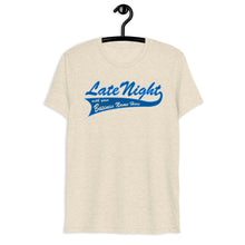 Load image into Gallery viewer, Late Night Top 10 Myths About Getting Healthy Cool Dry Tri Blend Short sleeve t-shirt *** WHEN ORDERING THIS PRODUCT YOU MUST INCLUDE YOUR EMAIL ADDRESS. ***