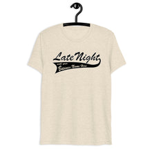 Load image into Gallery viewer, Late Night Top 10 Myths About Getting Healthy Cool Dry Tri Blend Short sleeve t-shirt *** WHEN ORDERING THIS PRODUCT YOU MUST INCLUDE YOUR EMAIL ADDRESS. ***