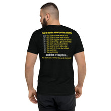 Load image into Gallery viewer, Late Night Top 10 Myths About Getting Healthy Cool Dry Tri Blend Short sleeve t-shirt *** WHEN ORDERING THIS PRODUCT YOU MUST INCLUDE YOUR EMAIL ADDRESS. ***
