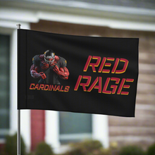 Load image into Gallery viewer, Cardinals Red Rage Personalized Flag Black
