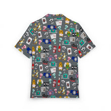 Load image into Gallery viewer, What’s Wild Grey Fun Tropical Print Unisex Hawaiian Button-Down Shirt for Summer Vibes
