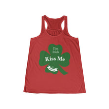 Load image into Gallery viewer, Kiss Me Im Irish Feeling Lucky Women&#39;s Flowy Racerback Tank
