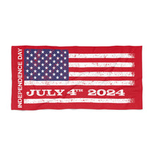 Load image into Gallery viewer, Independence Day July 4 2024 USA Flag Beach Towel
