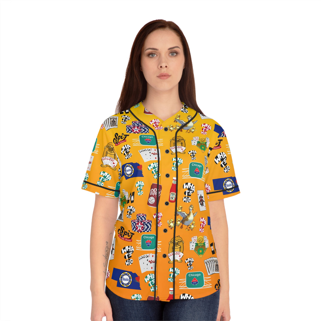 What’s Wild Fun Women's Baseball Jersey with Colorful Game-Inspired Design