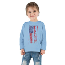 Load image into Gallery viewer, Independence Day USA Flag July 4th 2024 Toddler Long Sleeve Tee
