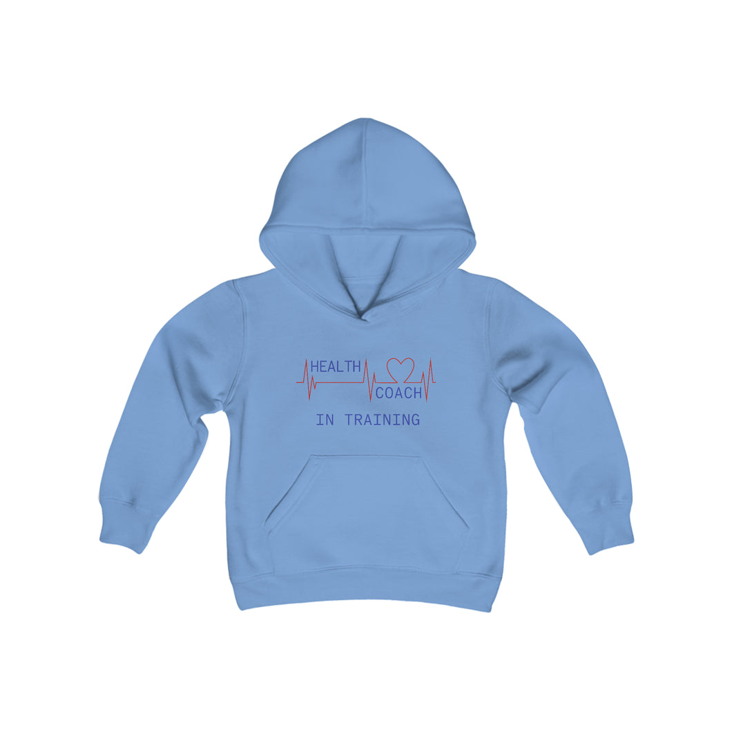 Health Coach In Training Heartbeat Youth Heavy Blend Hooded Sweatshirt