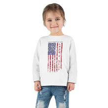 Load image into Gallery viewer, Independence Day USA Flag July 4th 2024 Toddler Long Sleeve Tee
