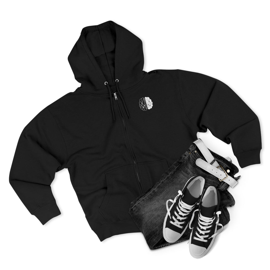 ISNR Brain Unisex Zip Hoodie in Black or White