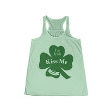 Load image into Gallery viewer, Kiss Me Im Irish Women&#39;s Flowy Racerback Tank
