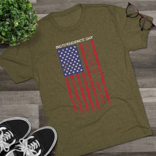 Load image into Gallery viewer, Independence Day USA Flag July 4th 2024 Unisex Tri-Blend Crew Tee
