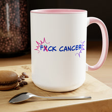 Load image into Gallery viewer, Kick Ass Mode Activated F Cancer Two-Tone Coffee Mugs, 15oz
