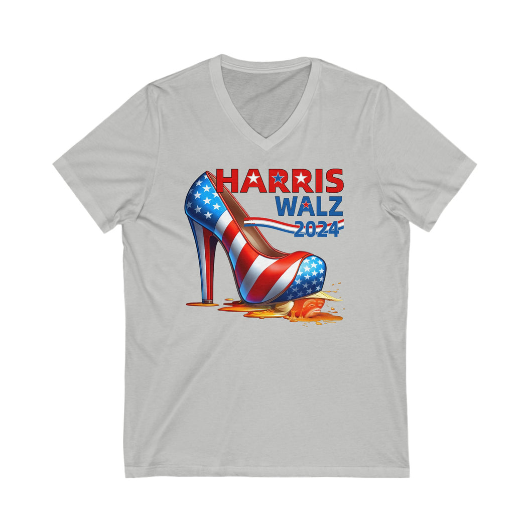 Harris Walz 2024 Unisex Jersey Short Sleeve V-Neck Tee