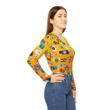 Load image into Gallery viewer, What’s Wild Fun Printed Long Sleeve V-Neck Shirt - Perfect for Game Nights &amp; Celebrations
