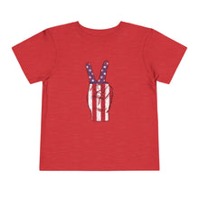 Load image into Gallery viewer, Independence Day 4th of July Peace Fingers Toddler Short Sleeve Tee
