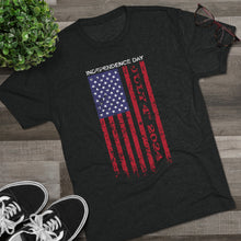 Load image into Gallery viewer, Independence Day USA Flag July 4th 2024 Unisex Tri-Blend Crew Tee
