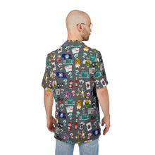 Load image into Gallery viewer, What’s Wild Grey Fun Tropical Print Unisex Hawaiian Button-Down Shirt for Summer Vibes
