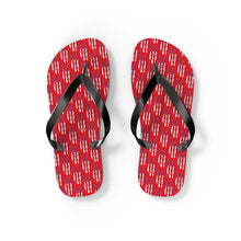 Load image into Gallery viewer, Independence Day Peace Fingers USA Flag Flip Flops
