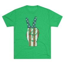 Load image into Gallery viewer, Independence Day USA Peace Fingers Unisex Tri-Blend Crew Tee
