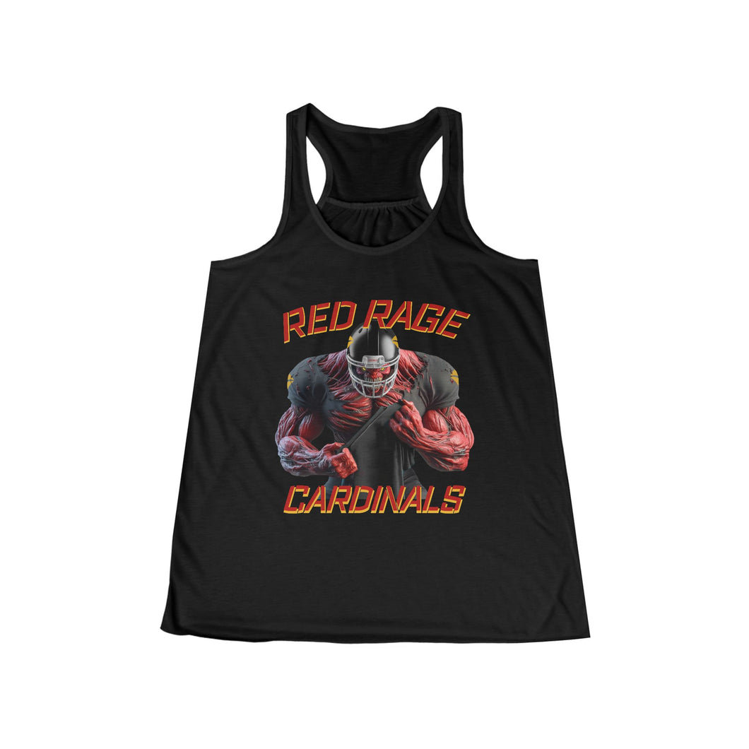 Cardinals Red Rage Personalized Woman’s Football Fan Flowy Tank Top