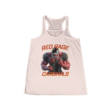 Load image into Gallery viewer, Cardinals Red Rage Personalized Woman’s Football Fan Flowy Tank Top
