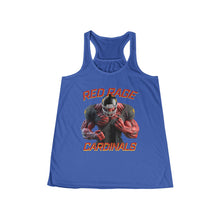 Load image into Gallery viewer, Cardinals Red Rage Personalized Woman’s Football Fan Flowy Tank Top
