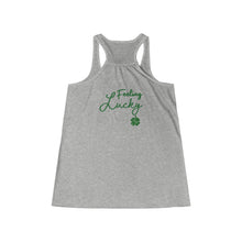 Load image into Gallery viewer, Kiss Me Im Irish Feeling Lucky Women&#39;s Flowy Racerback Tank
