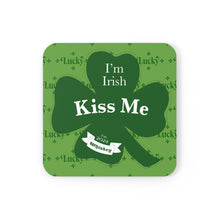 Load image into Gallery viewer, Kiss Me Im Irish Lucky St Pattys Corkwood Coaster Set
