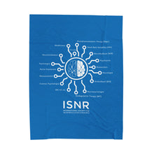 Load image into Gallery viewer, ISNR Neuroregulation Disciplines Cozy Velveteen Plush Blue Blanket
