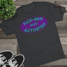 Load image into Gallery viewer, Kick Ass Mode Activated F Cancer Unisex Tri-Blend Crew Tee
