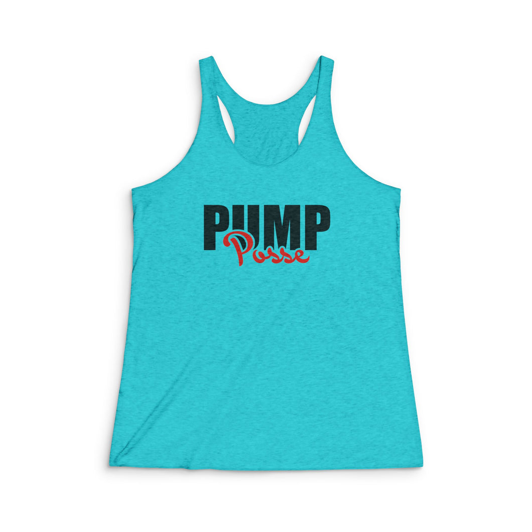 Pump Posse Women's Tri-Blend Racerback Tank - Perfect for Fitness Enthusiasts