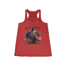 Load image into Gallery viewer, Cardinals Red Rage Personalized Woman’s Football Fan Flowy Tank Top
