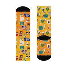 Load image into Gallery viewer, What’s Wild Fun Retro Cushioned Crew Socks - Playful Snack &amp; Drink Patterns
